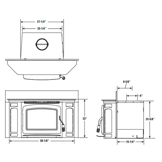 Country Stoves CARROLLTON 300 GL Wood Burning Fireplace Insert