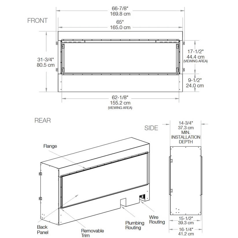 Dimplex OPTI-MYST PRO 1500 Traditional Built-In Electric Firebox Fireplace, GBF1500-PRO