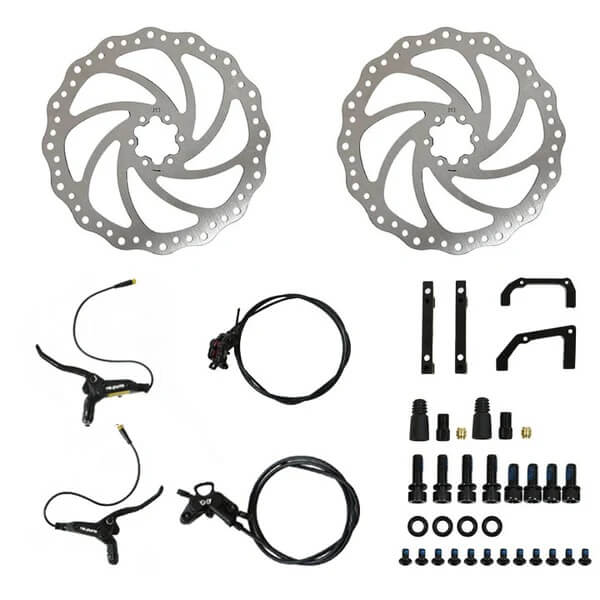 Eunorau ENA 4-Piston Hydraulic Brake Sensor Set with 203MM Disc Brake Rotors