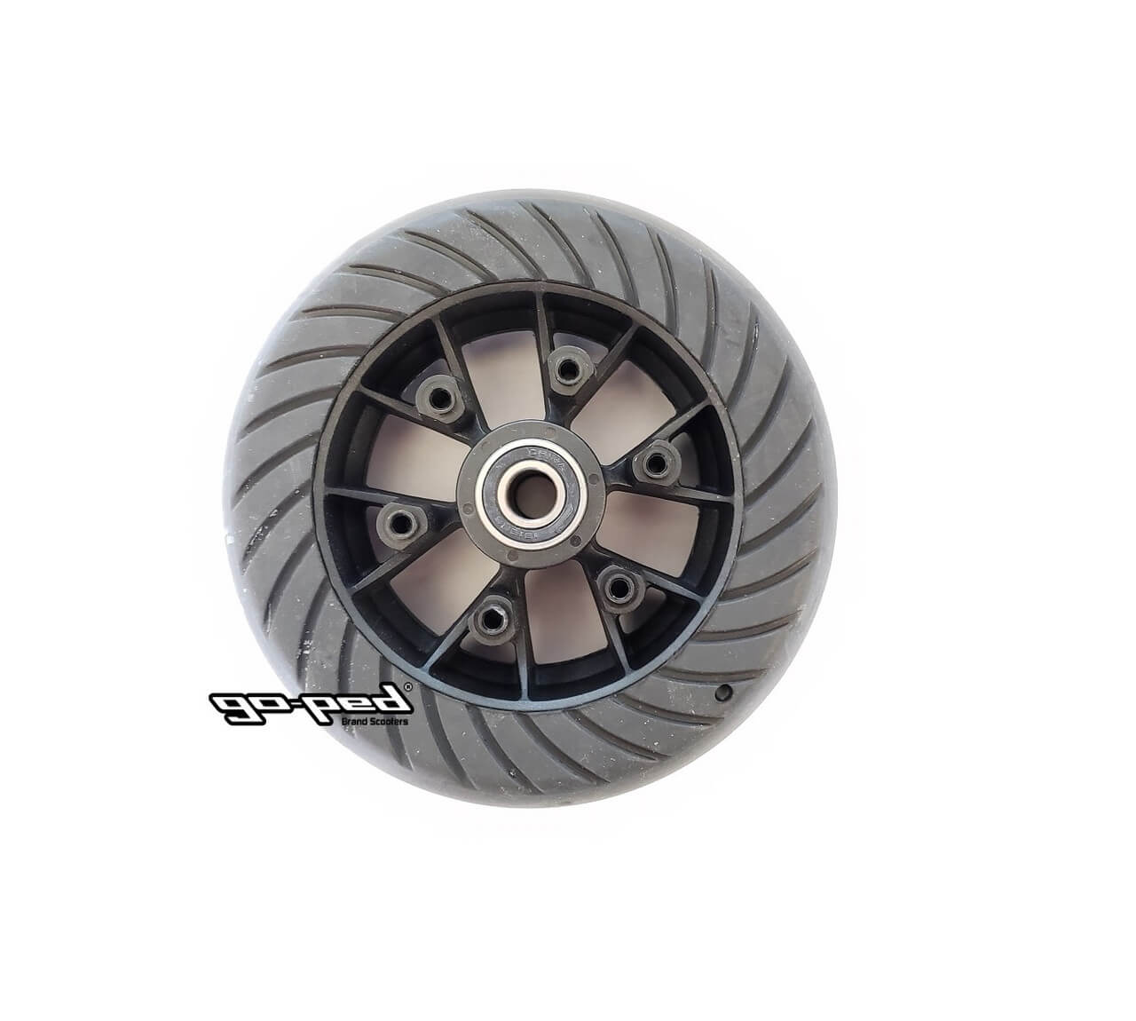 Go-Ped Replacement COMPLETE WHEEL ASSEMBLY (1458) 6" SRT, Mach12 w/ Standoffs for Scooters