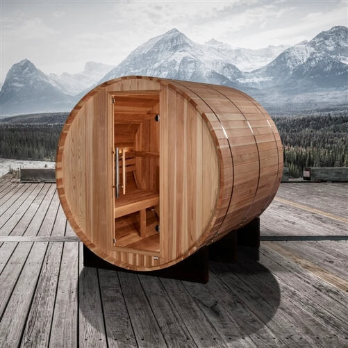 Golden Designs AROSA GDI-B004-01 4 Person Steam Barrel Sauna, Pacific Cedar Wood