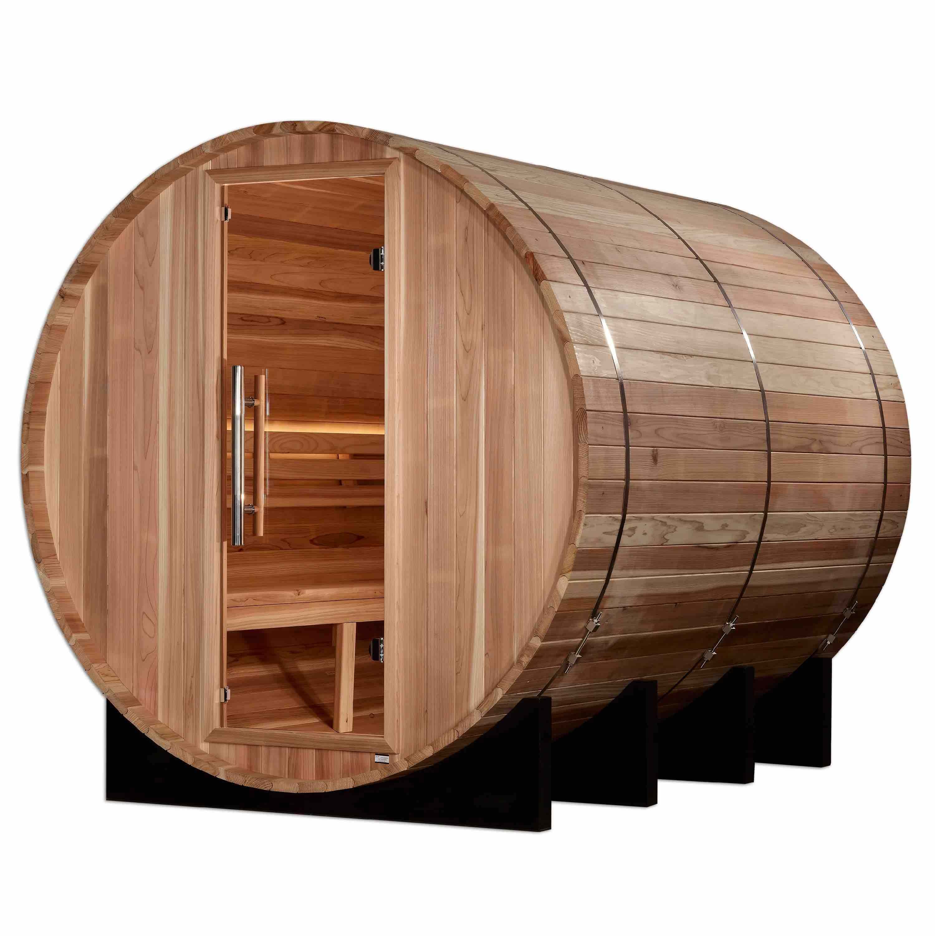 Golden Designs KLOSTERS GDI-B006-01 6 Person Steam Barrel Sauna, Pacific Cedar Wood