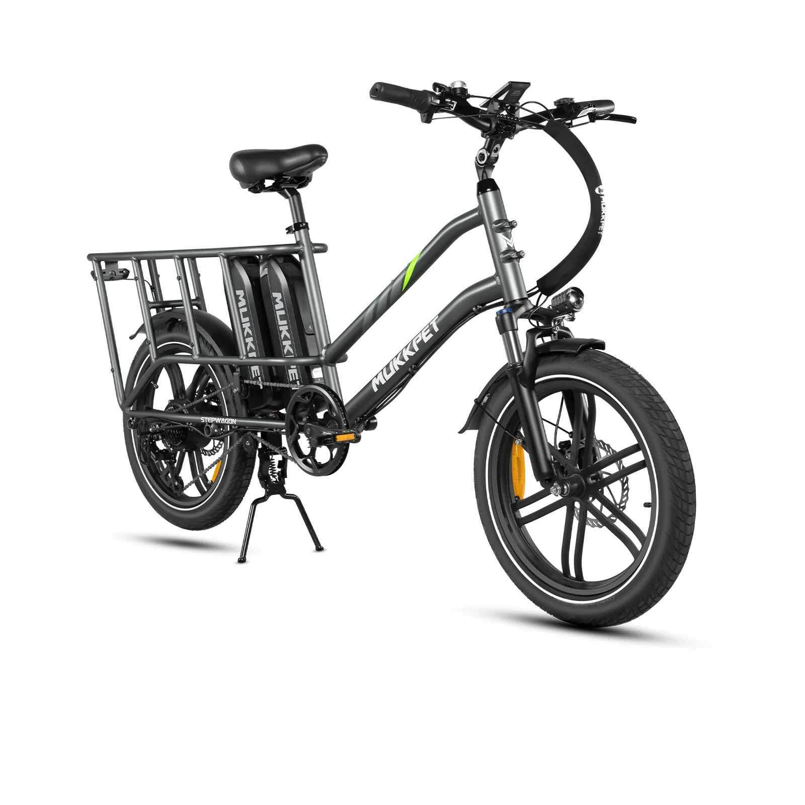 2024 Mukkpet STEPWAGON 750W 48V Dual Battery Cargo Front Suspension Electric Bike