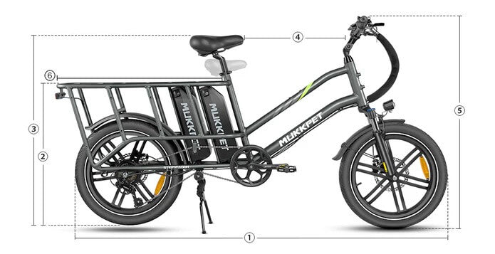 2024 Mukkpet STEPWAGON 750W 48V Dual Battery Cargo Front Suspension Electric Bike