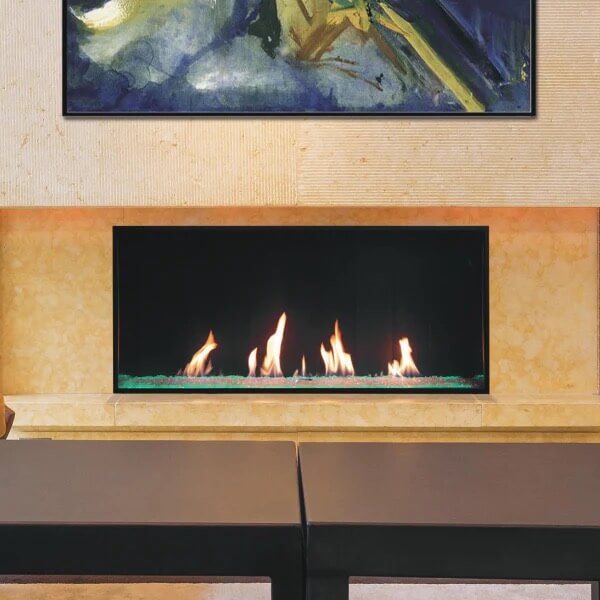 Plaza 40" Single-Sided Direct Vent Fireplace, InvisiMesh Barrier, Multi-Function Remote