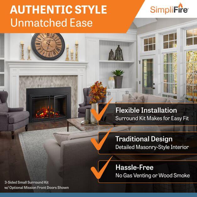 SimpliFire SF-INS25 25" Plug-In Electric Fireplace Insert