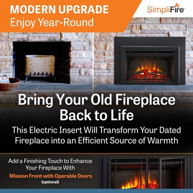 SimpliFire SF-INS25 25" Plug-In Electric Fireplace Insert