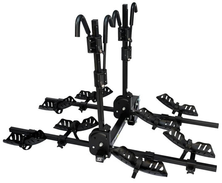 Swagman QUAD 2+2 Hitch Mounted Car Bicycle Rack, Fits 2'' Hitch, 20" to 29" Wheels, 4 Bikes