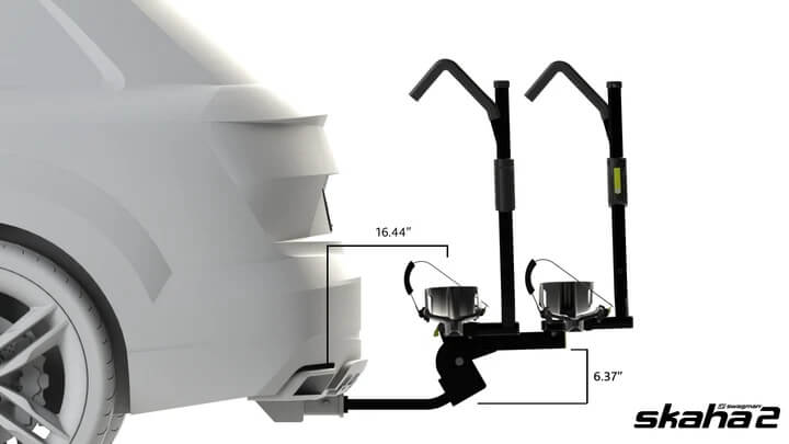 Swagman SKAHA 2 Hitch Mounted Car Bicycle Rack, 1-1/4'' and 2'', 2 Bikes