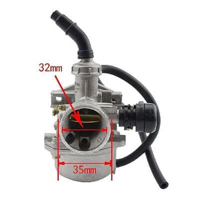 TaoTao Replacement MANUAL CHOKE CARBURETOR PZ19 For Gas ATVs, Dirt Bikes, Go-Karts