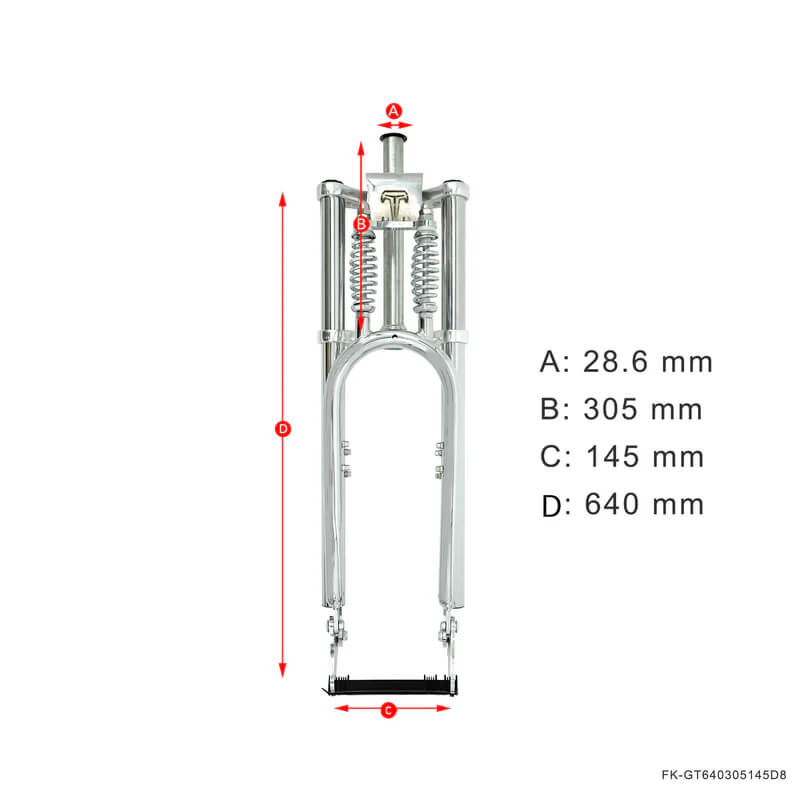 Tracer FK-GT640305145D8 26''-29'' Adjustable Dual Spring Fork for Disc Brake 1-1/8"(28.6mm)