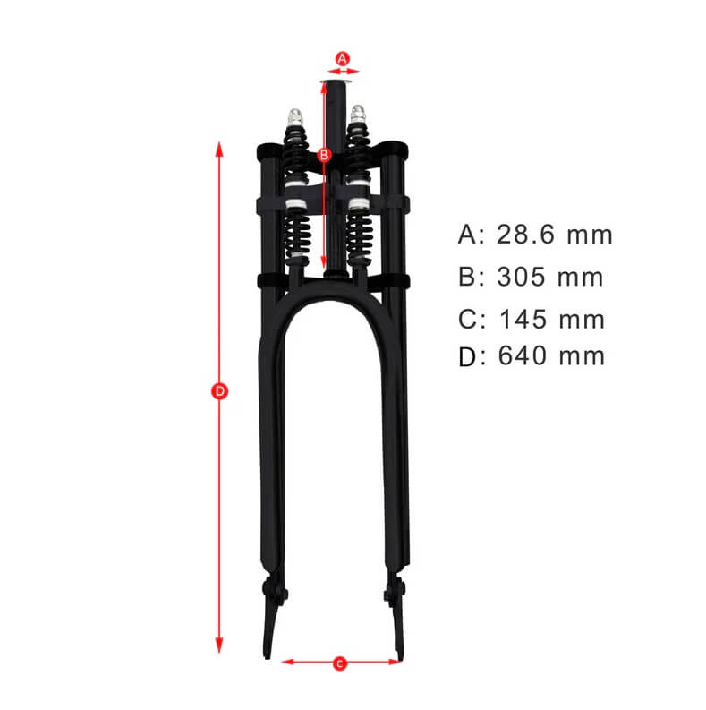 Tracer FK-GTS640305145D8 26'' Over & Under Dual Spring Adjustable Classical Fork for Disc Brake 1-1/8" (28.6mm)