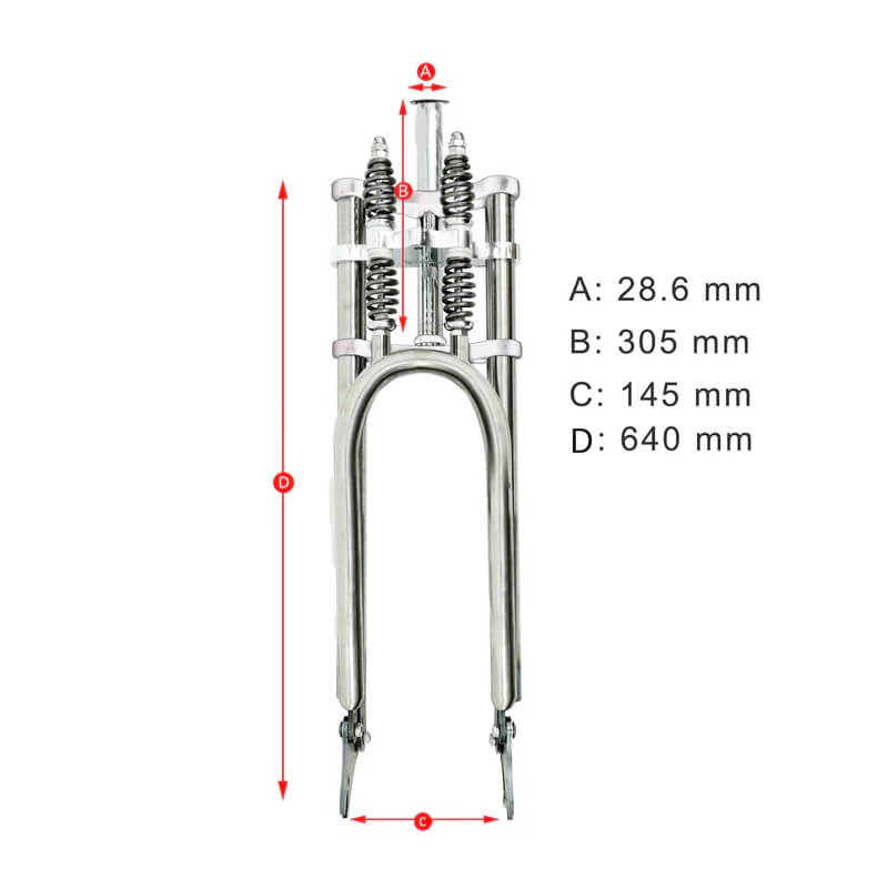 Tracer FK-GTS640305145D8 26'' Over & Under Dual Spring Adjustable Classical Fork for Disc Brake 1-1/8" (28.6mm)