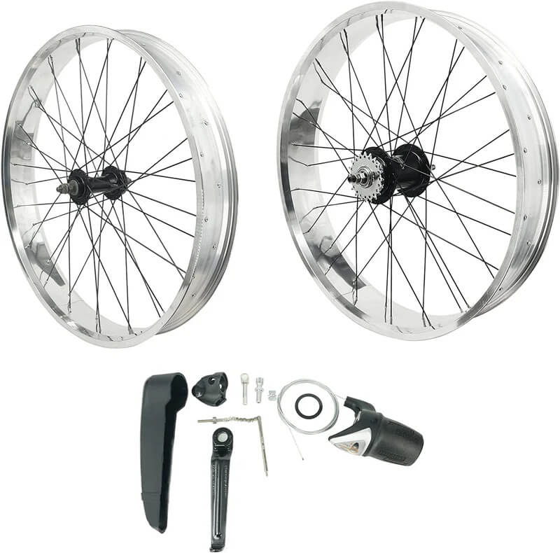 Tracer WH-2640RK3-PLS-B Cruiser Bike 26" x4.0 Wheel Set, Sturmey Archer inter-3 Speed, Aluminum Hubs/Polished