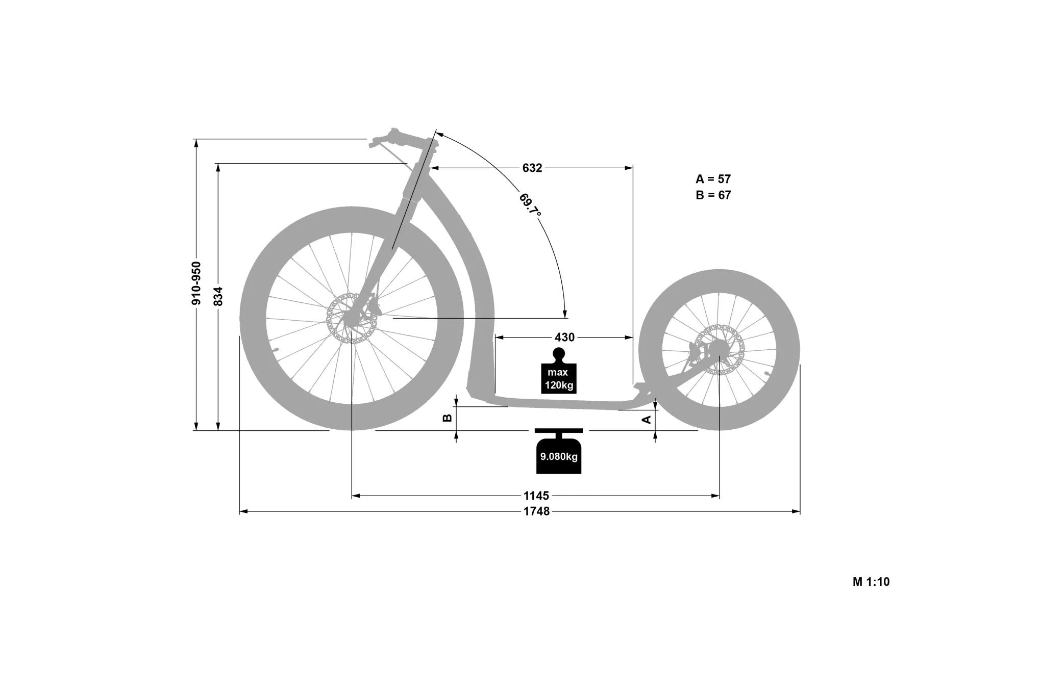 Crussis ONE CROSS HARD Adult Sport Kick Scooter Off-Road Foot Bike