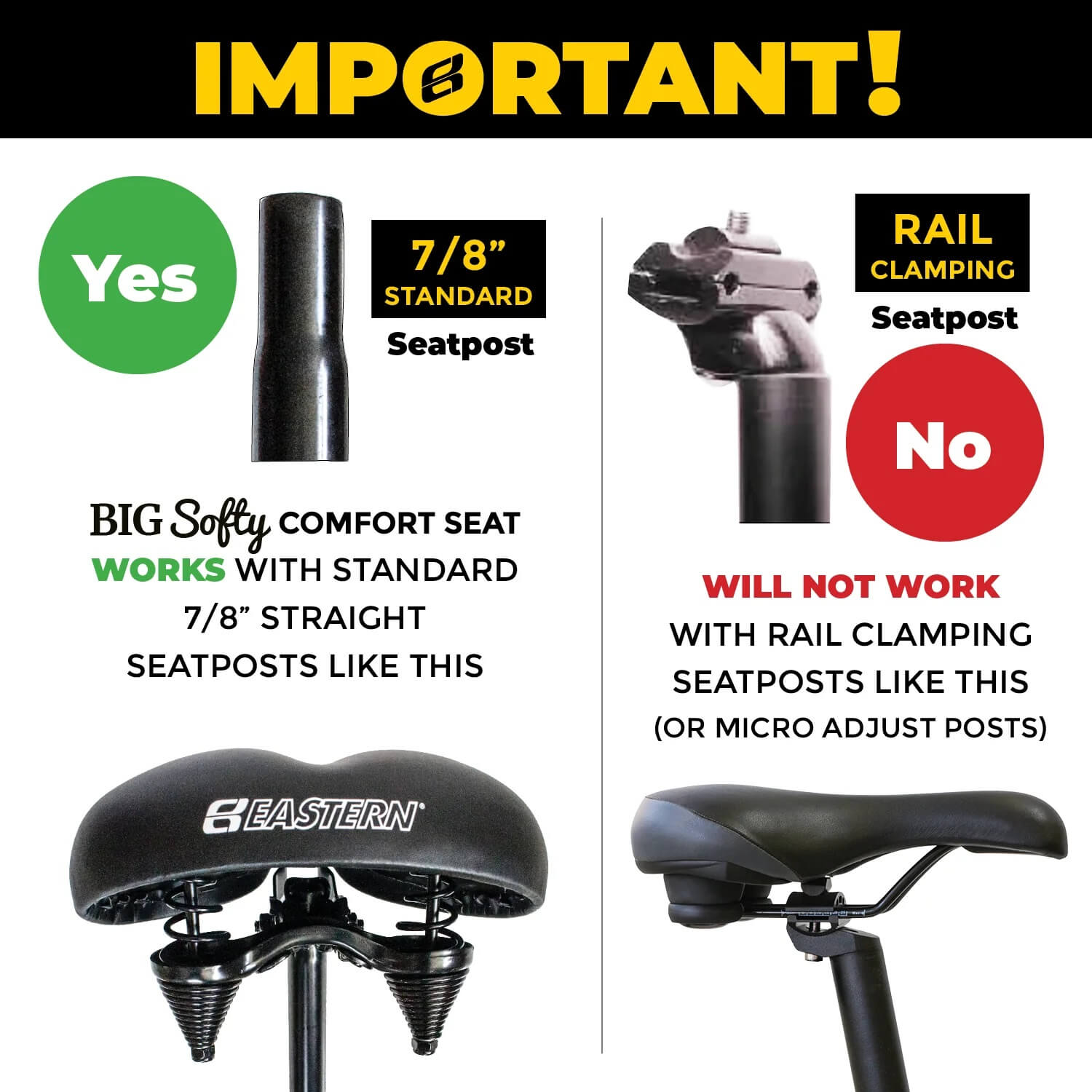 Eastern Bikes BIG SOFTY V1 Universal Exercise Seat Kit