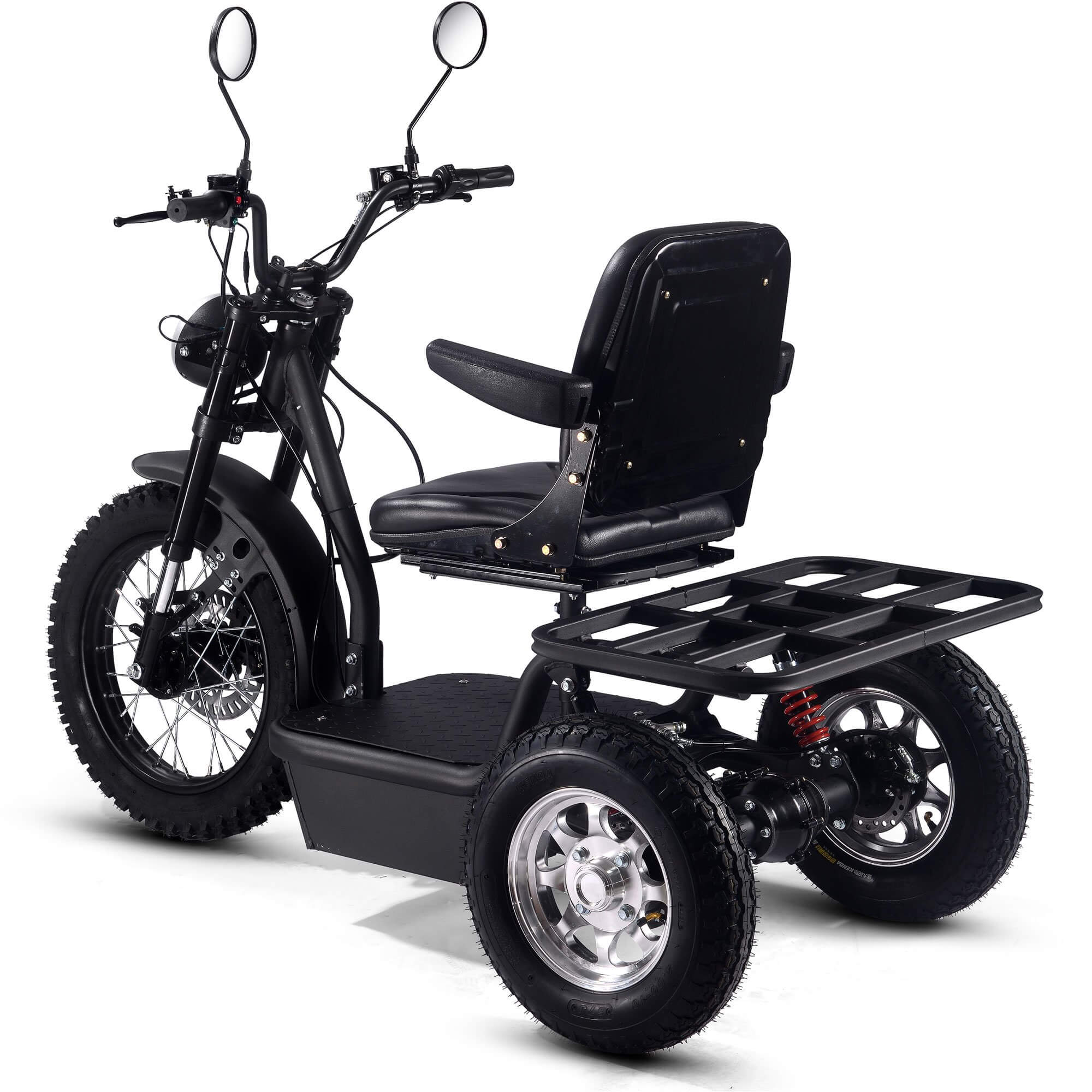 MotoTec 1800W 60V Sit/Stand Electric Powered Trike, MT-TRK-1800_Black