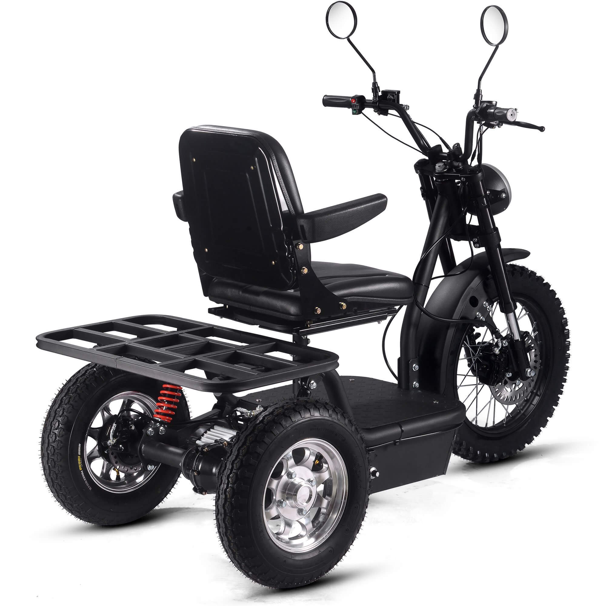 MotoTec 1800W 60V Sit/Stand Electric Powered Trike, MT-TRK-1800_Black