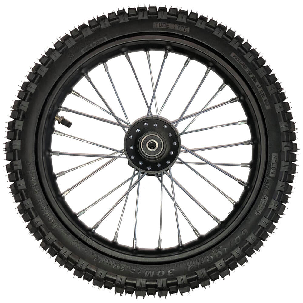 MotoTec Replacement FULL FRONT WHEEL 60/100-14 for 1600W Pro Dirt Bike