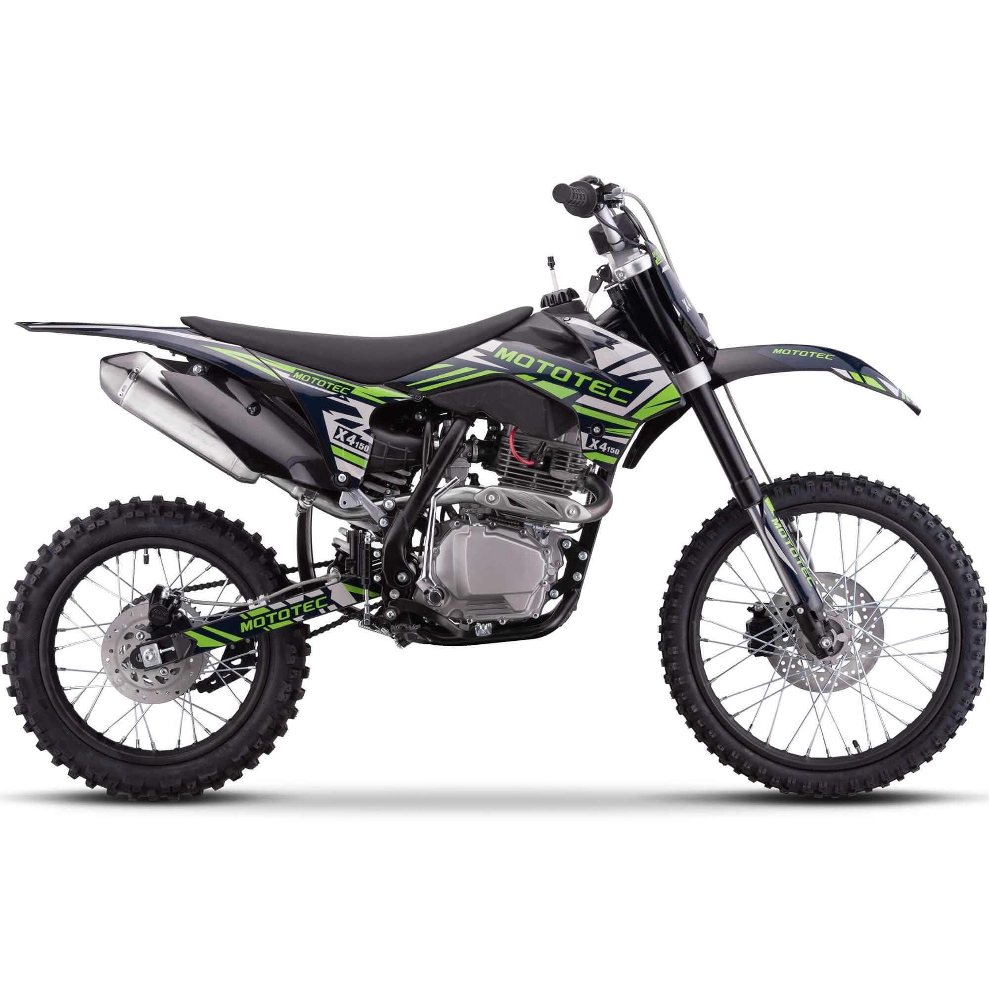 MotoTec X4 150cc 4-Stroke Gas Motocross Kids' Off-Road Dirt Bike