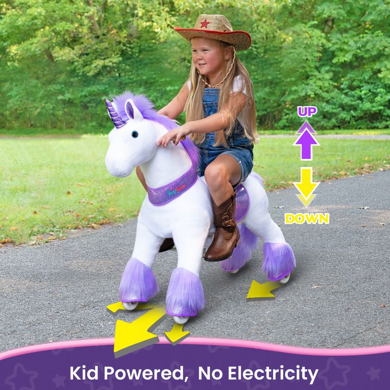 2024 Pony Cycle Ux-Series UNICORN PURPLE HOOF Ride-On Kids Toy, Vroom Rider