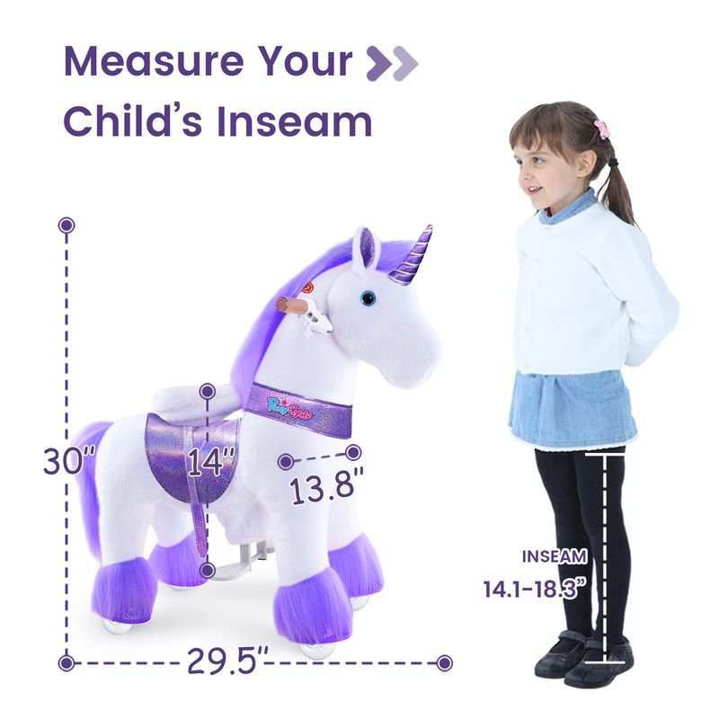 2024 Pony Cycle Ux-Series UNICORN PURPLE HOOF Ride-On Kids Toy, Vroom Rider