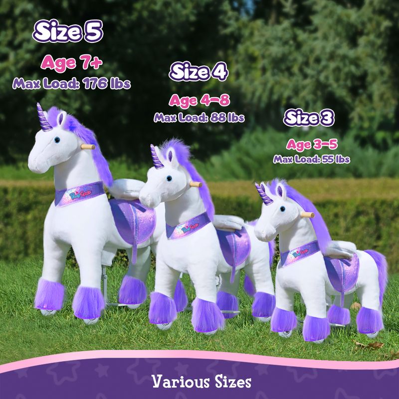 2024 Pony Cycle Ux-Series UNICORN PURPLE HOOF Ride-On Kids Toy, Vroom Rider