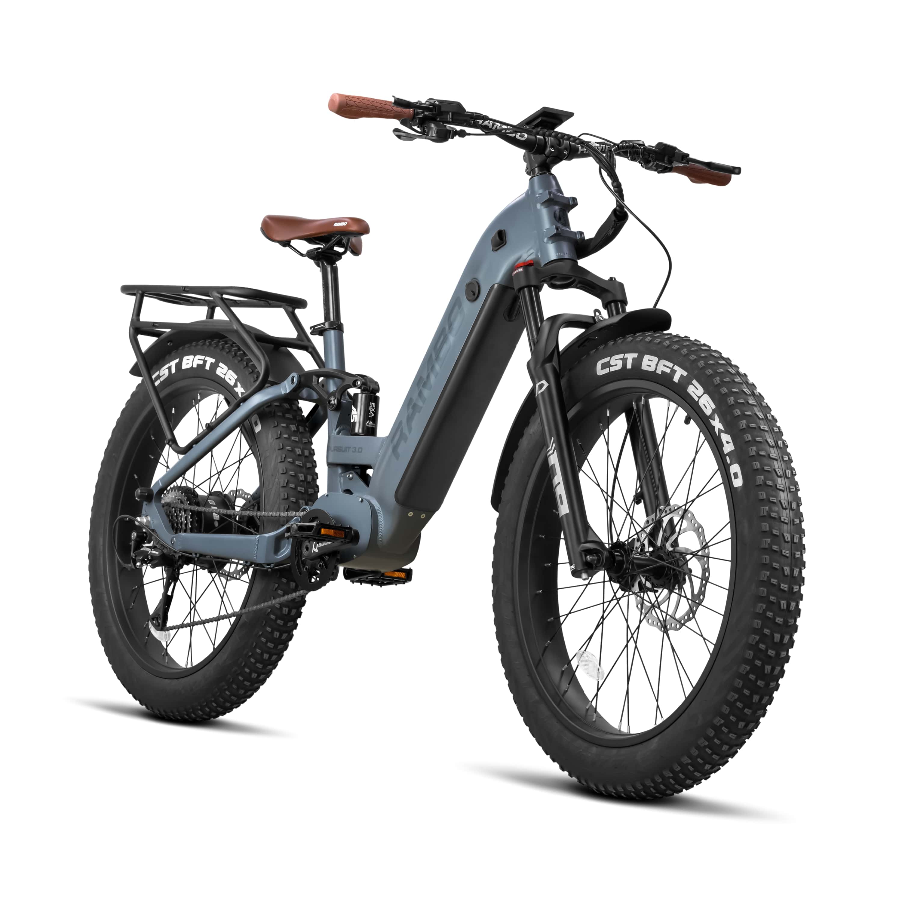 2024 Rambo PURSUIT 3.0 1000W Hub Drive Step-Thru Fat Tire Electric Mountain Bike