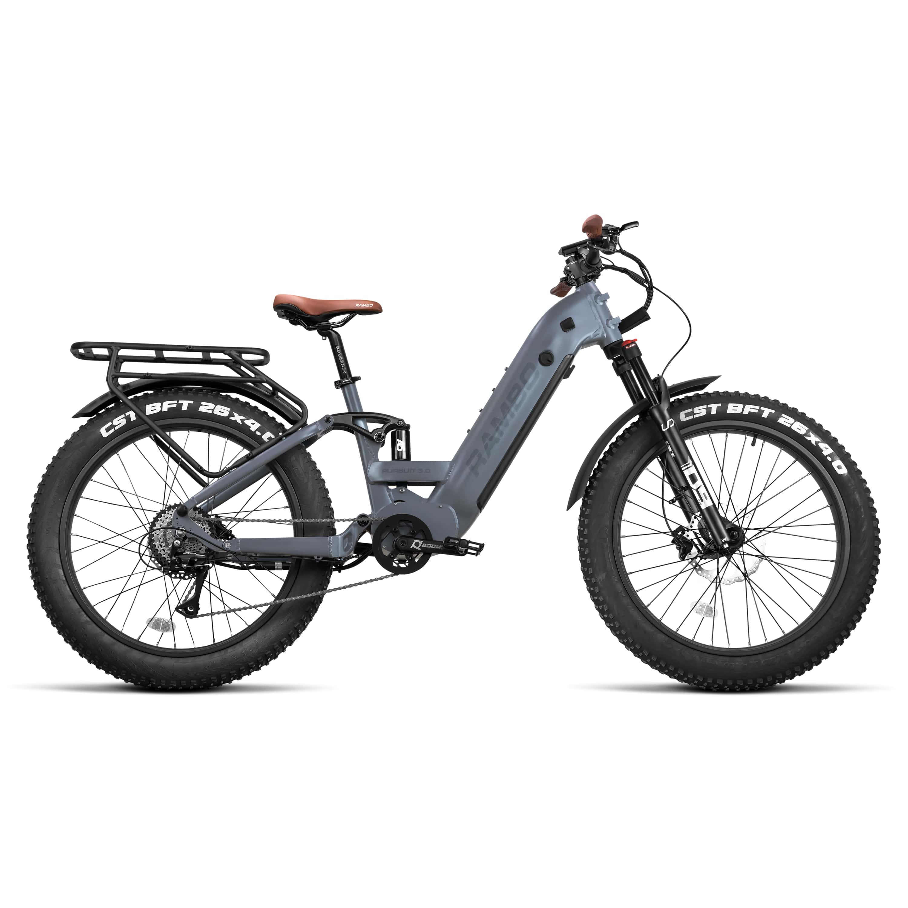 2024 Rambo PURSUIT 3.0 1000W Hub Drive Step-Thru Fat Tire Electric Mountain Bike