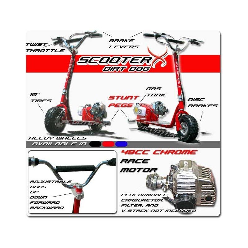 ScooterX Dirt Dog Fast Folding 49cc Gas Scooter SX-03