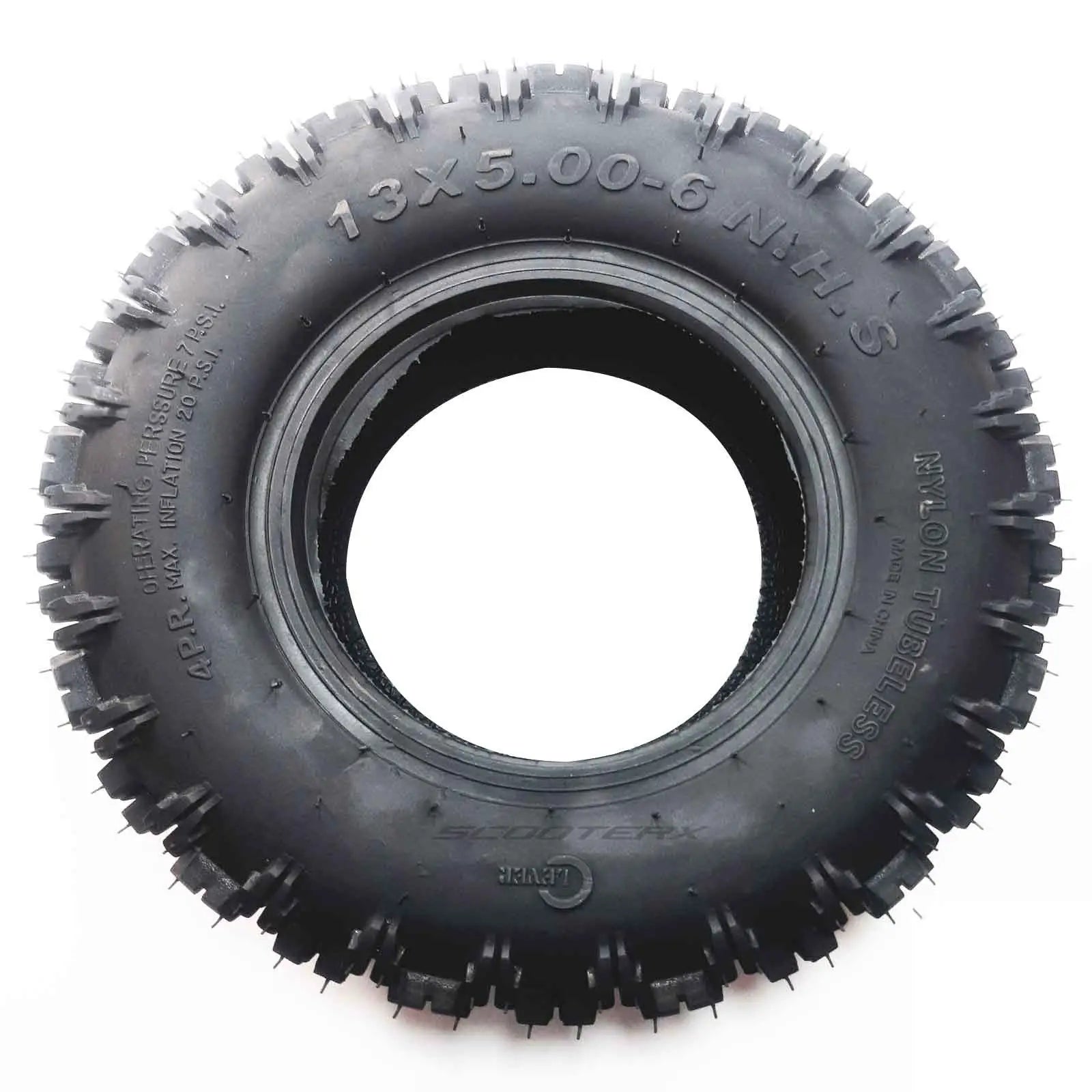 ScooterX Replacement 13x5-6 OFF-ROAD DIRT TREAD TIRE For Sport Kart, Drift Trike