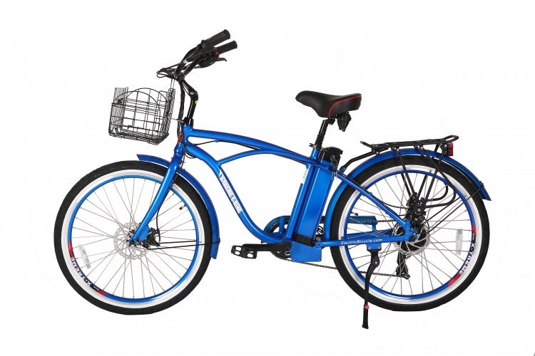 2022 X-Treme Newport Elite 24V Beach Cruiser 10 Ah Zero Resistance Lithium Electric Bike - Upzy.com