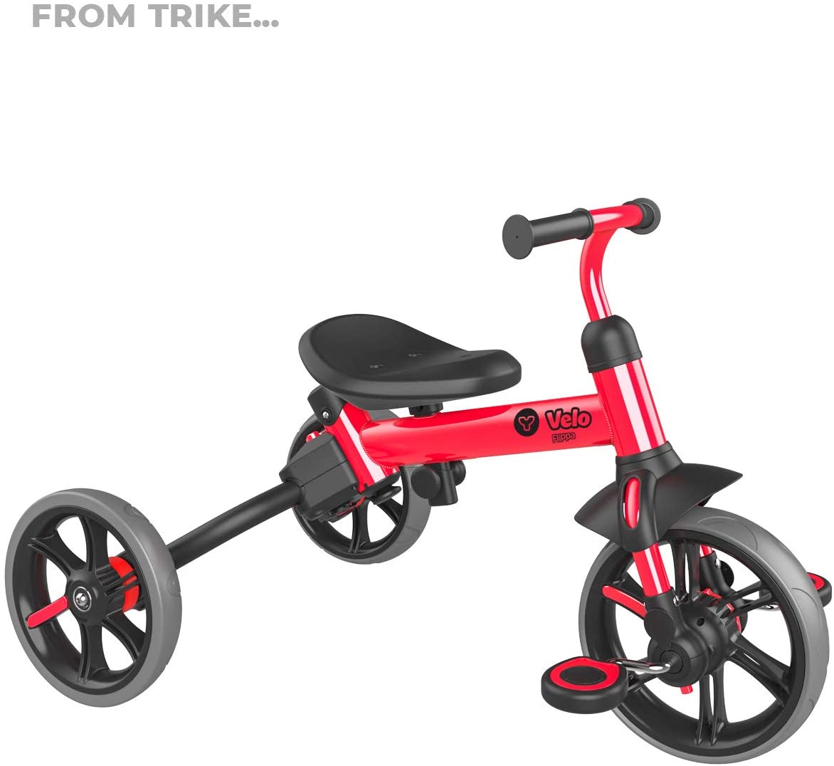 Globber 4 in 1 Trike Explorer - Transforms into a Balance Bike  4 Modes  from Assisted Tricycle with Push Handle to a Toddler Bike with Training  Wheels and a Two Wheel Balance Bike for Toddlers (Red) : : Toys &  Games