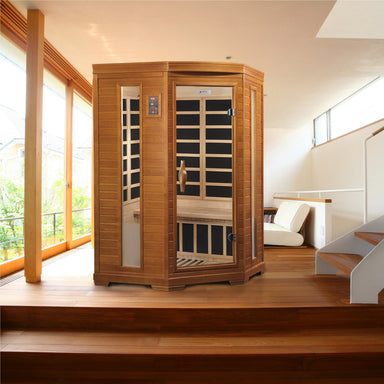 Golden Designs Dynamic DYN-6225-02 "HEMING" Low EMF 2 Person Infrared Sauna - Upzy.com