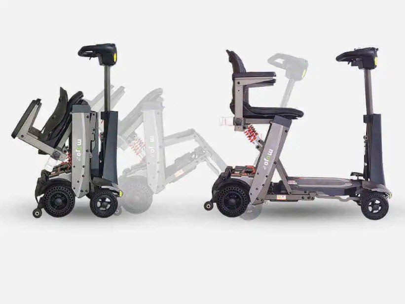 Mojo 4 Wheel Folding Electric Mobility Scooter, Shock Reduction Tires - Upzy.com