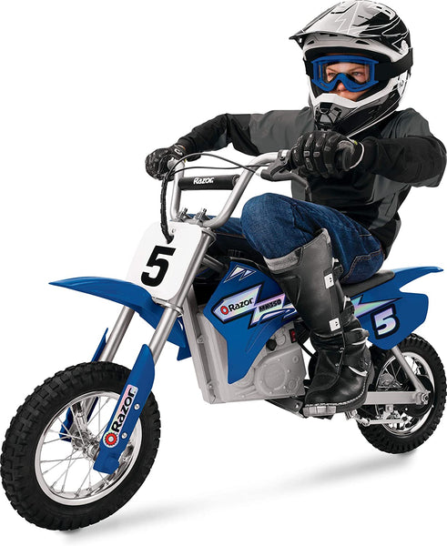 Razor MX350 Dirt Rocket Electric Motocross Bike, Blue, 10-12 inches